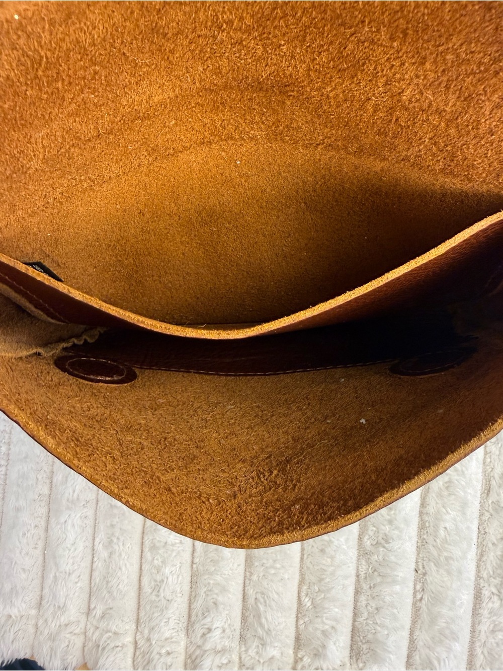 Portland Leather Chestnut Brown Pebbled Leather Crossbody - Picture 8 of 11